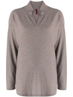 Vlněný svetr s výstřihem do v Daniela Gregis šedý