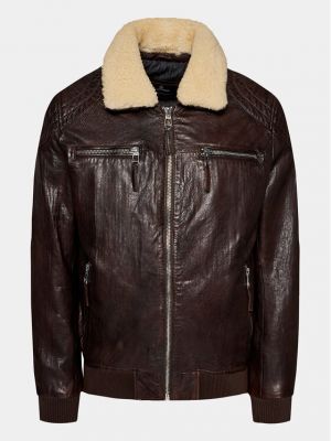 Кожаная куртка Milestone коричневая