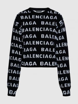 Черный шерстяной свитер Balenciaga