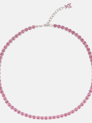 Křišťálový náhrdelník Amina Muaddi růžový