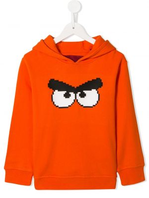 Hoodie con stampa Mostly Heard Rarely Seen 8-bit arancione