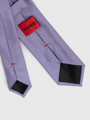 Jedwabny krawat Hugo fioletowy