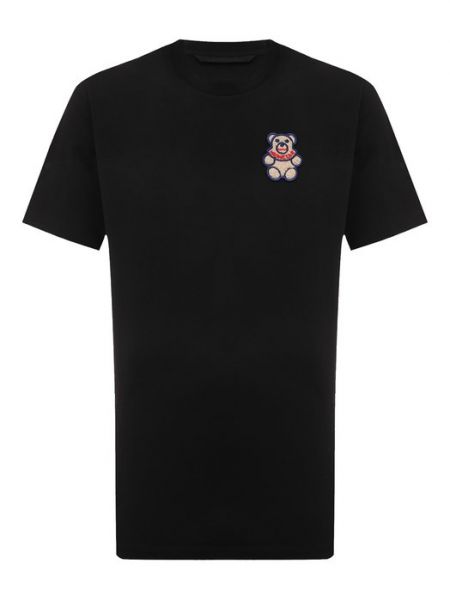 Хлопковая футболка Moncler черная