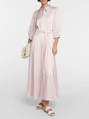 Шелковое длинное платье Gabriela Hearst розовое