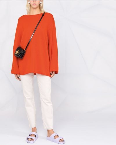 Jersey de cachemir de tela jersey con estampado de cachemira Lisa Yang naranja