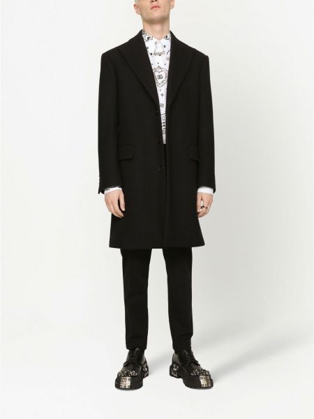 Woll mantel Dolce & Gabbana schwarz