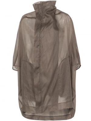 Průsvitný bavlněný kabát Rick Owens šedý