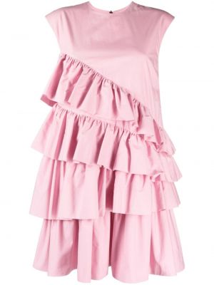 Sukienka midi z falbankami Msgm różowa