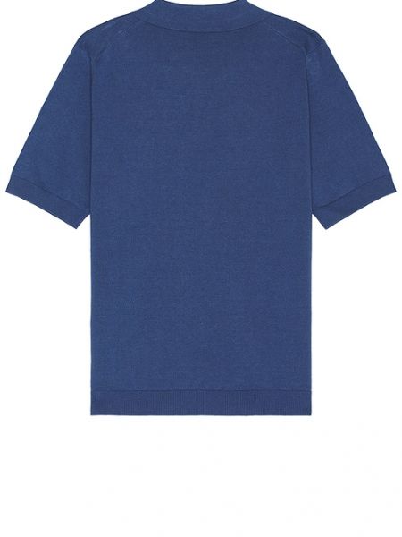 Polo di lino di cotone Norse Projects blu