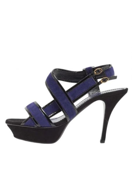 Leder sandale Yves Saint Laurent Vintage blau
