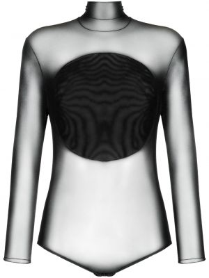Body transparent à col montant Ioana Ciolacu noir
