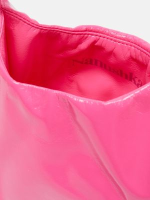 Bolso clutch de cuero de cuero sintético Nanushka rosa