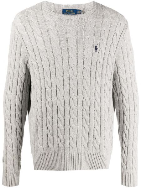 Пуловер бродиран Polo Ralph Lauren сиво