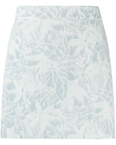 Falda de flores con estampado de tejido jacquard Msgm azul