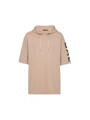Oversize hoodie mit kurzen ärmeln Balmain beige