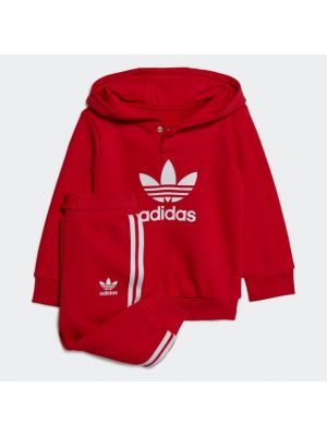 Hoodie en coton Adidas rouge