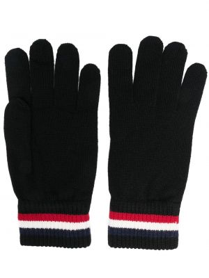 Плетени ръкавици на райета Moncler черно