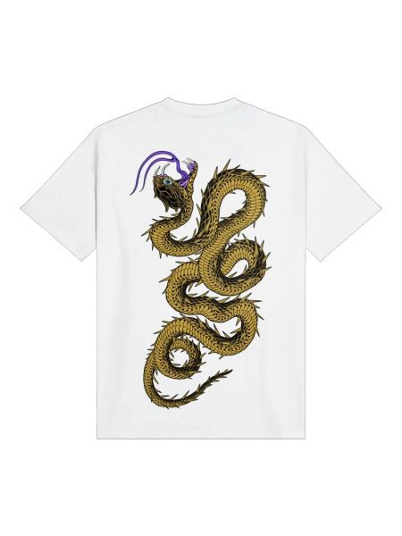 Camiseta de estampado de serpiente Dolly Noire blanco