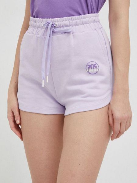 Хлопковые шорты Pinko фиолетовые