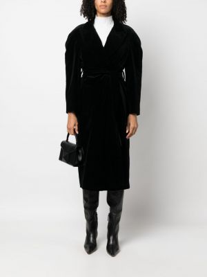 Sametový kabát Alberta Ferretti černý
