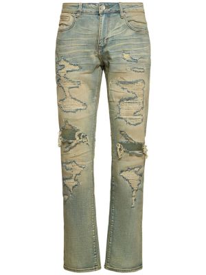 Obnosené džínsy s rovným strihom Embellish sivá