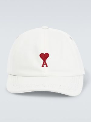 Cappello con visiera ricamato Ami Paris bianco