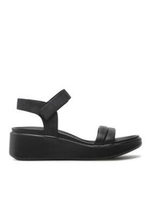 Sandály na klínovém podpatku Ecco černé