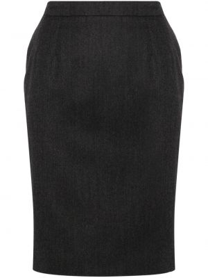Vlnená puzdrová sukňa Valentino Garavani Pre-owned sivá