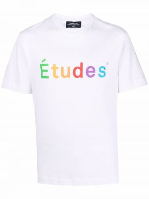 T-shirt z printem Etudes, biały