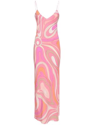 Rochie lunga de mătase Pucci roz