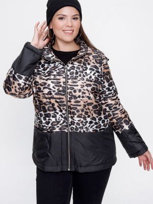 Kabát s leopardím vzorom By Saygı hnedá