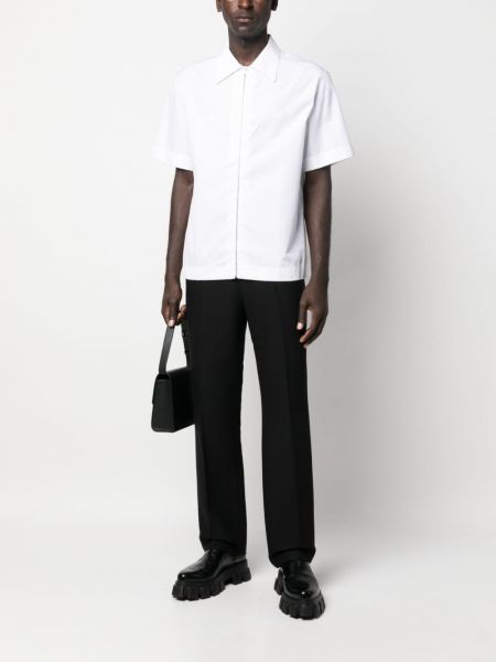 Kokvilnas krekls ar rāvējslēdzēju Givenchy balts