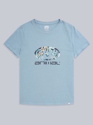 Хлопковая футболка Animal синяя