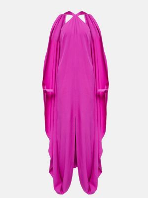 Vestido largo de crepé Taller Marmo rosa