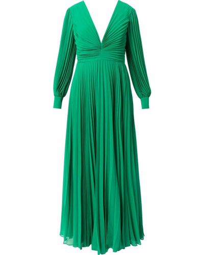 Сукня з V-подібним вирізом плісироване Badgley Mischka, зелене