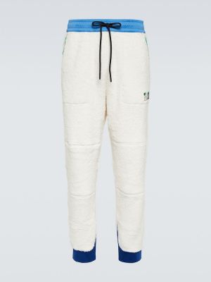 Pantaloni sport din fleece Moncler Grenoble alb
