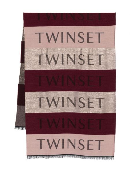 Jakarlı şal Twinset pembe