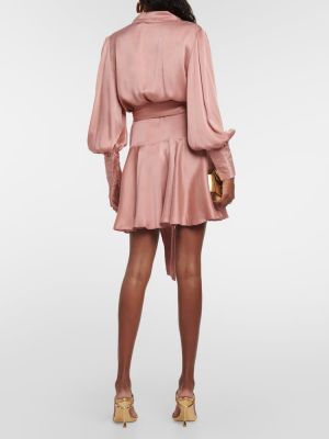 Копринена сатенена рокля Zimmermann розово