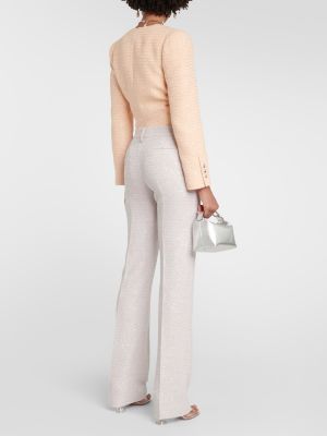 Pantalon droit à paillettes Alessandra Rich gris