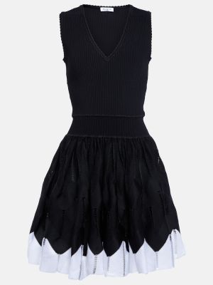Kleid mit v-ausschnitt Alaïa schwarz