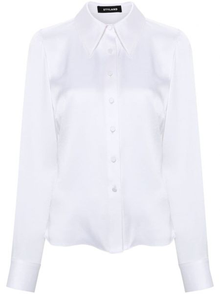 Σατέν πουκάμισο Styland λευκό