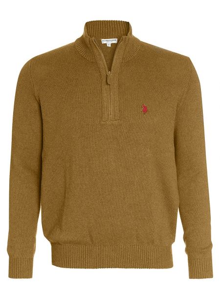 Пуловер на молнии U.s. Polo Assn. бежевый