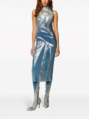 Midi šaty s potiskem s abstraktním vzorem Diesel