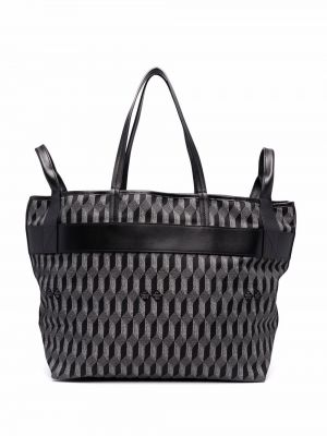 Τσάντα shopper με σχέδιο Au Départ μαύρο