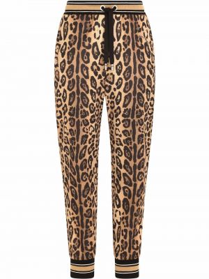 Pantaloni cu imagine cu model leopard Dolce & Gabbana