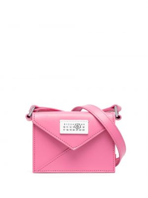 Crossbody väska i läder Mm6 Maison Margiela rosa