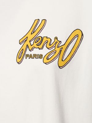 Laza szabású pamut póló Kenzo Paris fekete
