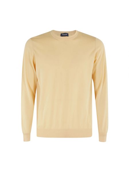 Pullover mit rundem ausschnitt Drumohr gelb