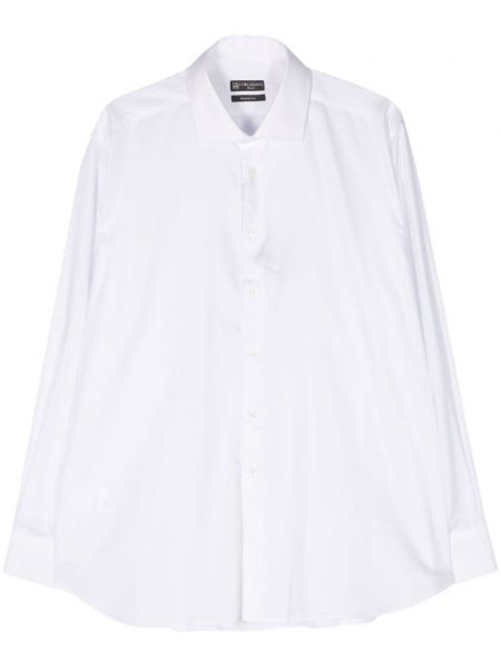 Βαμβακερό πουκάμισο με διαφανεια Corneliani λευκό