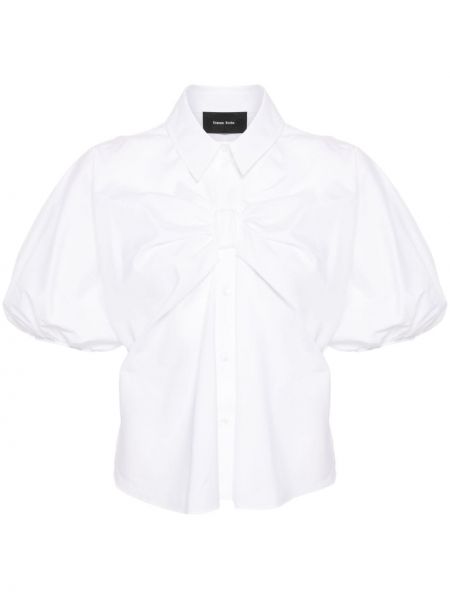 Βαμβακερή μπλούζα με φιόγκο Simone Rocha λευκό